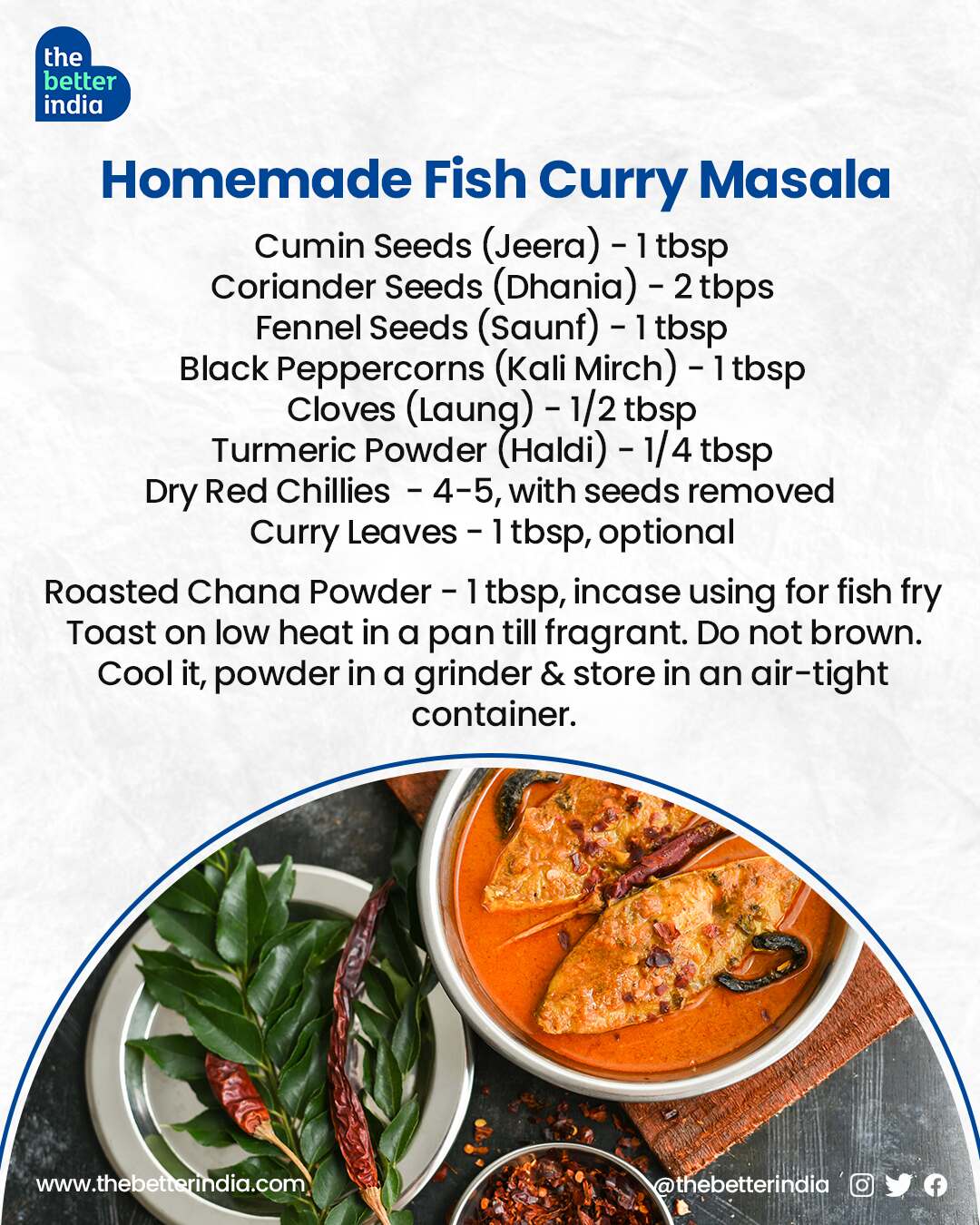 Homemade fish curry masala recipe