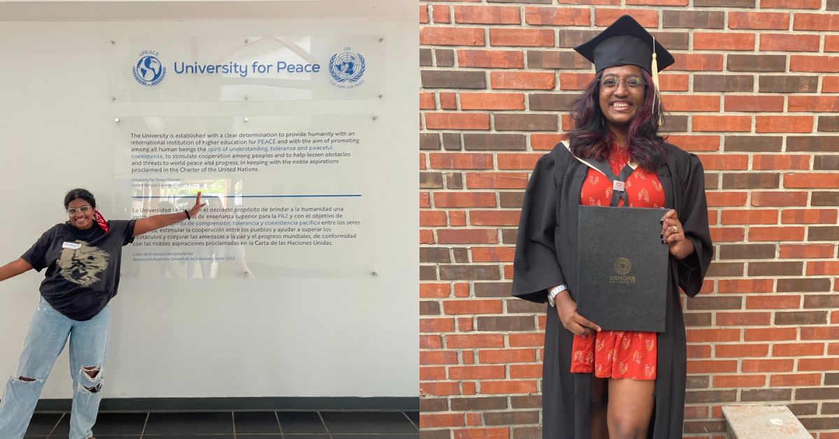 Sandhya is pursuing her Masters from the University of Peace in Costa Rica