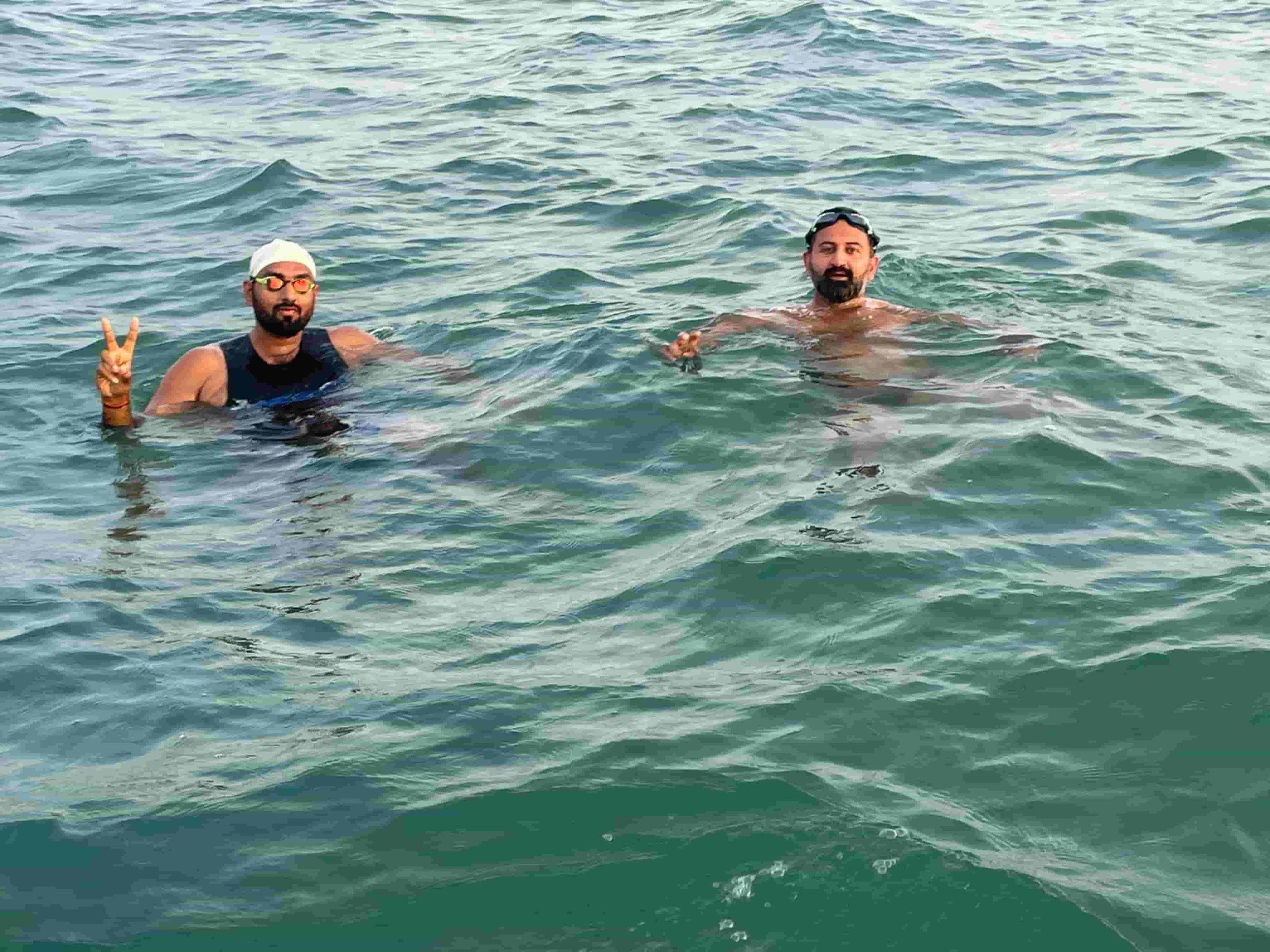 Bharat and Shaaswat swam from Sri Lanka to India 