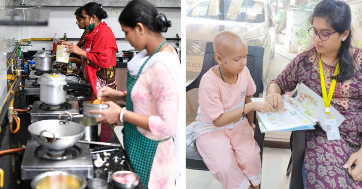 Each centre has a common kitchen where the families cook according to their regional preferences, children are also kept occupied with activities and study sessions
