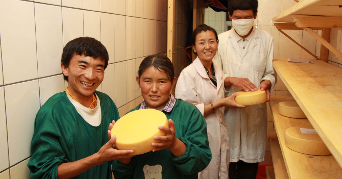 Students at Braille Without Borders are encouraged to take part in vocational activities such as cheese making