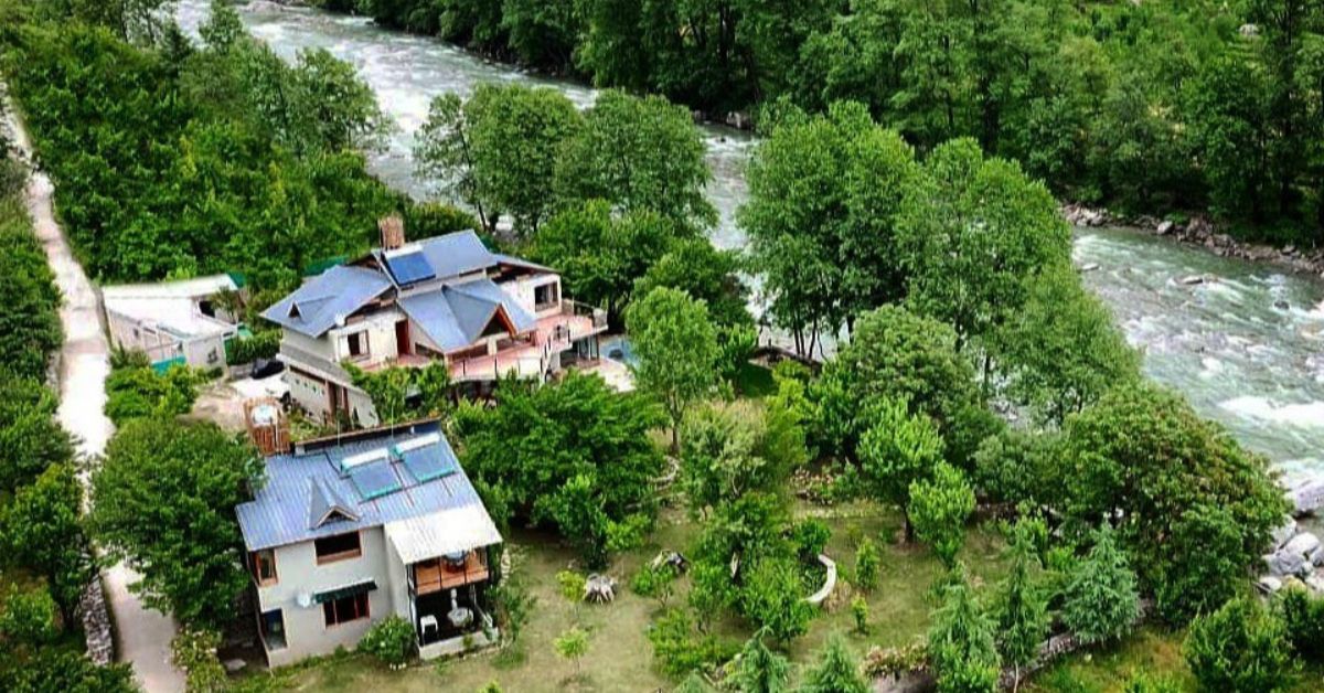 The homestay sits right beside Beas River.  