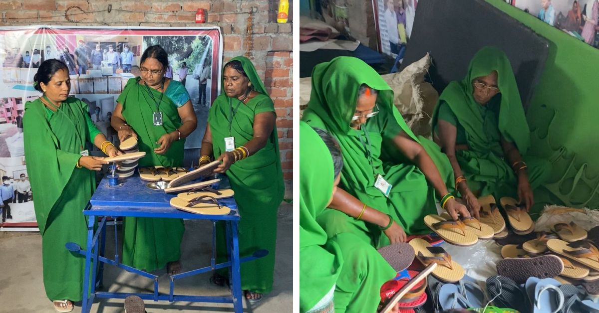 En la fábrica de zapatillas de Deura, en Mirzapur, las mujeres trabajan duro a diario para fabricar zapatillas que venden a vendedores de toda la India.