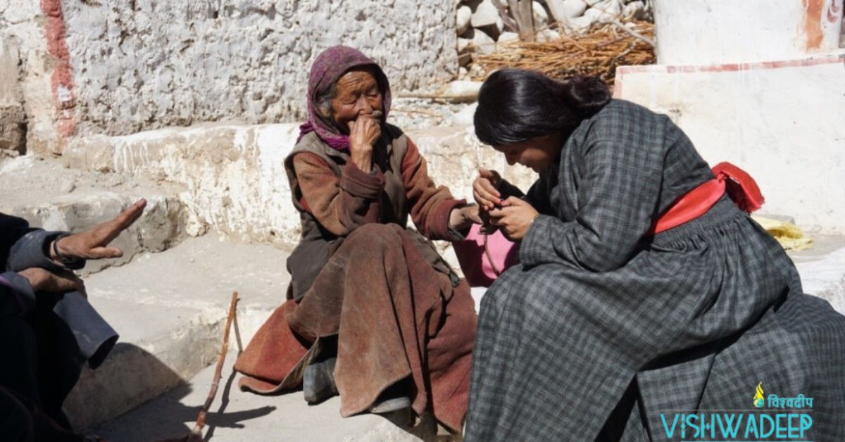 The oximeter distribution was done by Neha during the COVID-19 pandemic to ensure access to healthcare in remote Ladakh, 