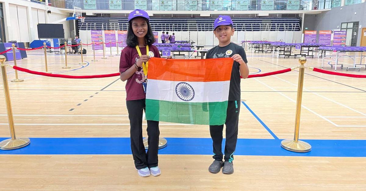 Vedang, el hijo de Maya, ganó el oro en la categoría junior en la ronda internacional del Codeavour 5.0 AI Robo City Challenge.