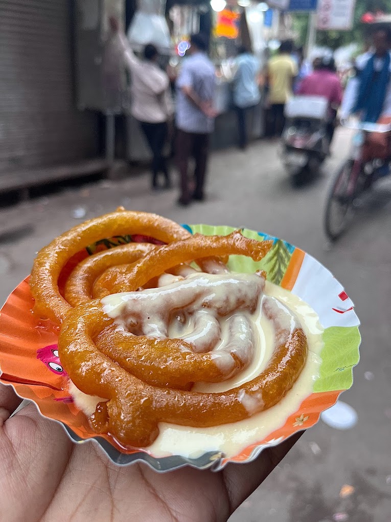 The jalebis and rabri at Old Famous Jalebi Wala come recommended by many food bloggers,