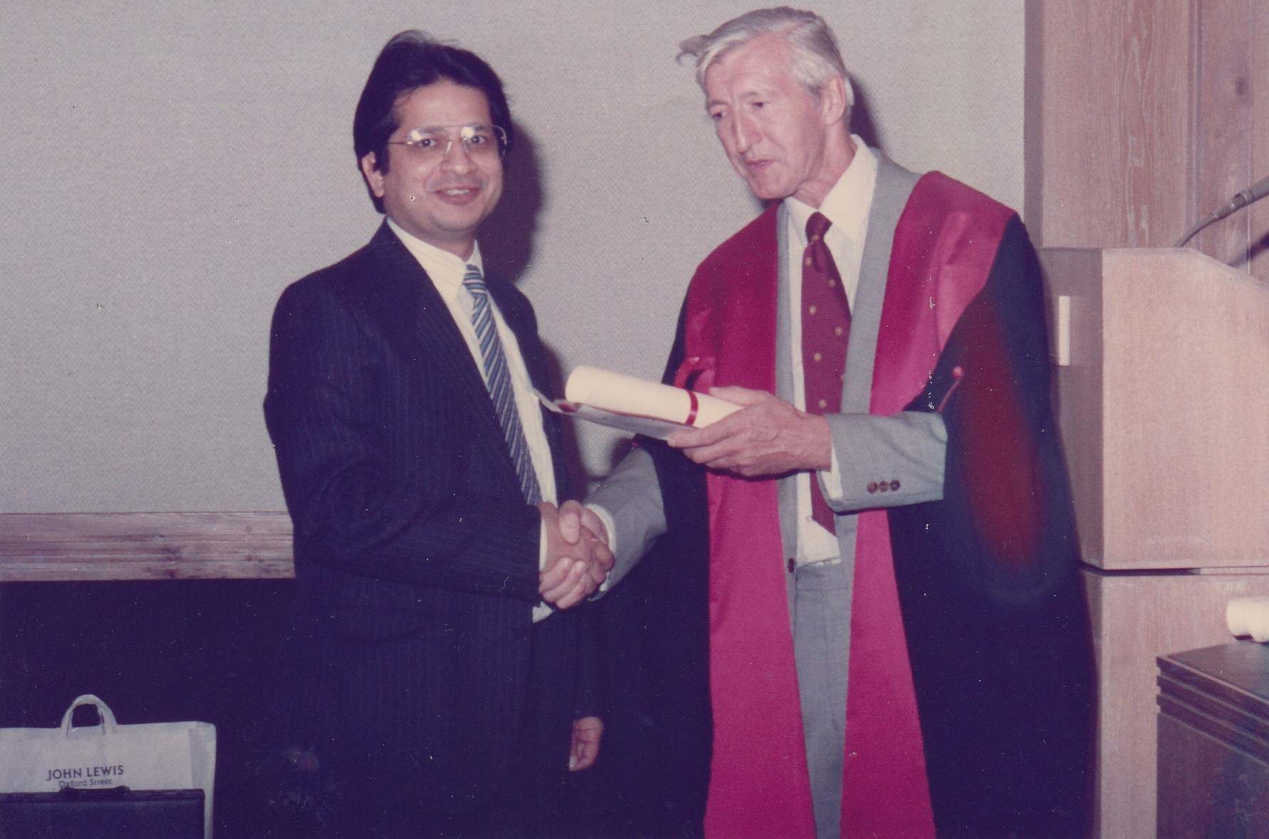 Receiving his PG degree in the UK.