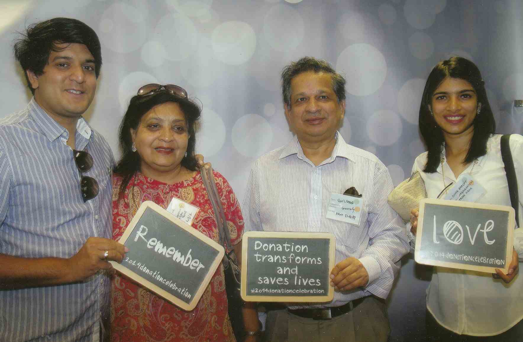 At a function to felicitate organ donor families in Seattle.