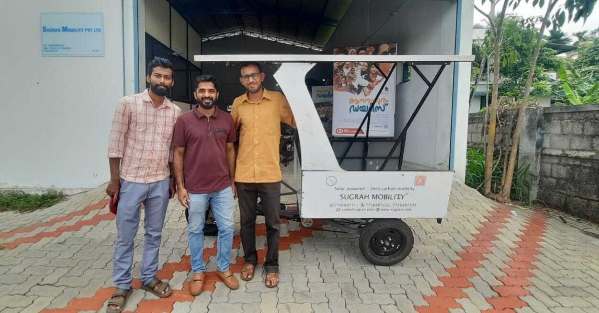 Founders of Sugrah Mobility -- Jacob Thekkekara, Azim Hashmi, and Abdul Hadi Mutheri. 