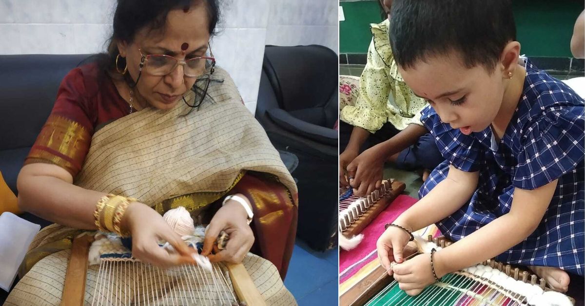These DIY handloom kits can be used by anyone, from children to senior citizens to weave fabrics from yarns.