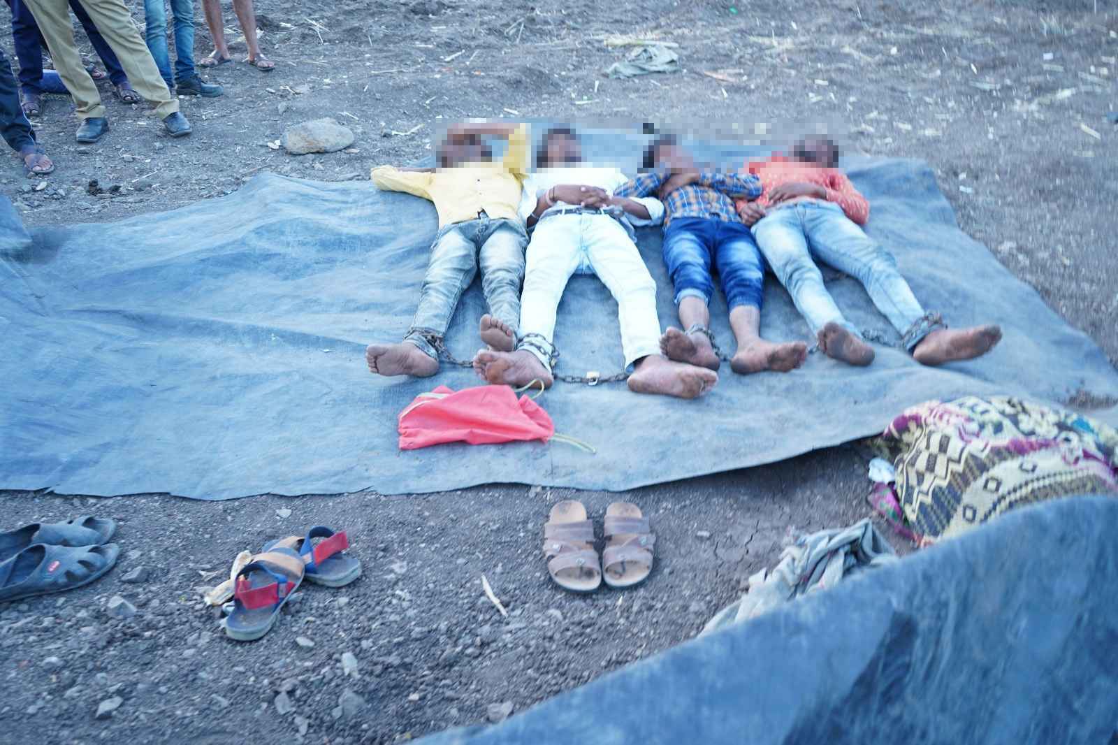 The first picture of the bonded labourers as captured during the rescue operation, 