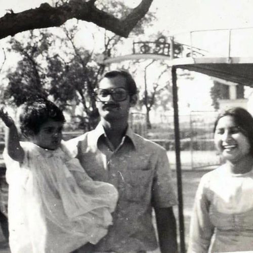 Bhavana Issar, founder of Caregiver Saathi with her parents