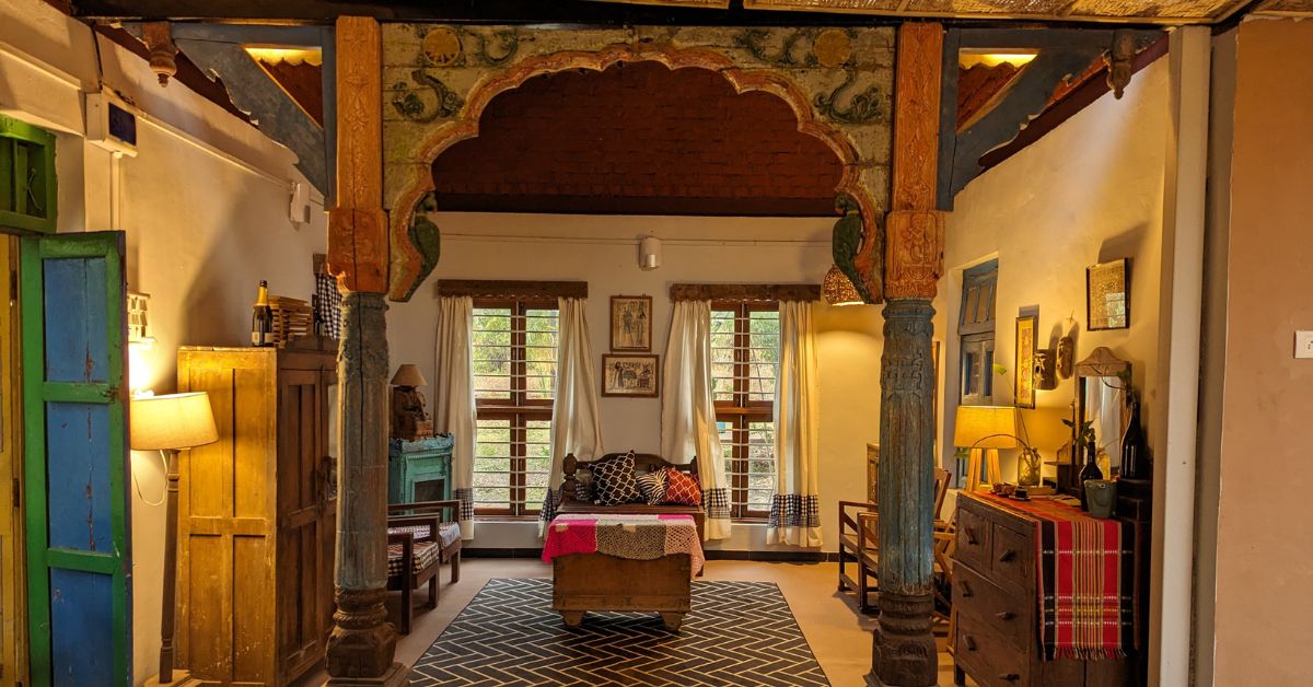 The Adiem Kaanan Farmstay is a sustainable homestay in Nashik village made with bamboo and mud