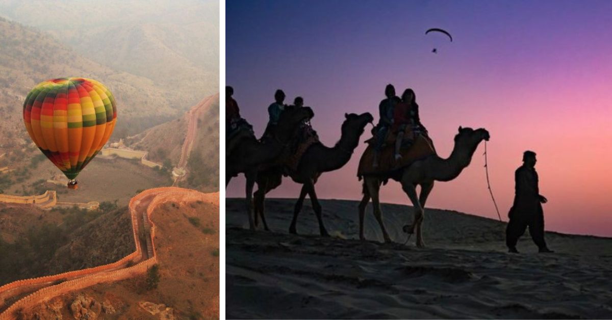 Rajasthan is famous for hot air ballooning and dune bashing, 