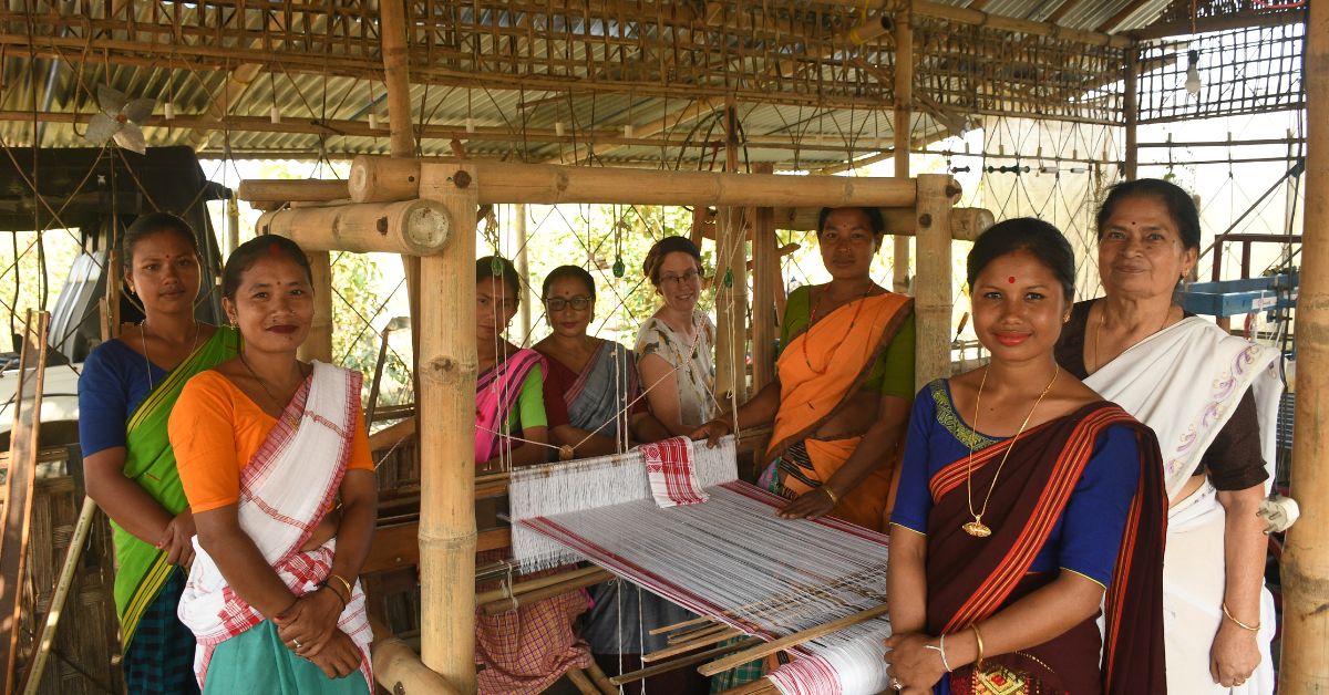 Meynell works with the local artisans to create employment opportunities for them to earn through textiles