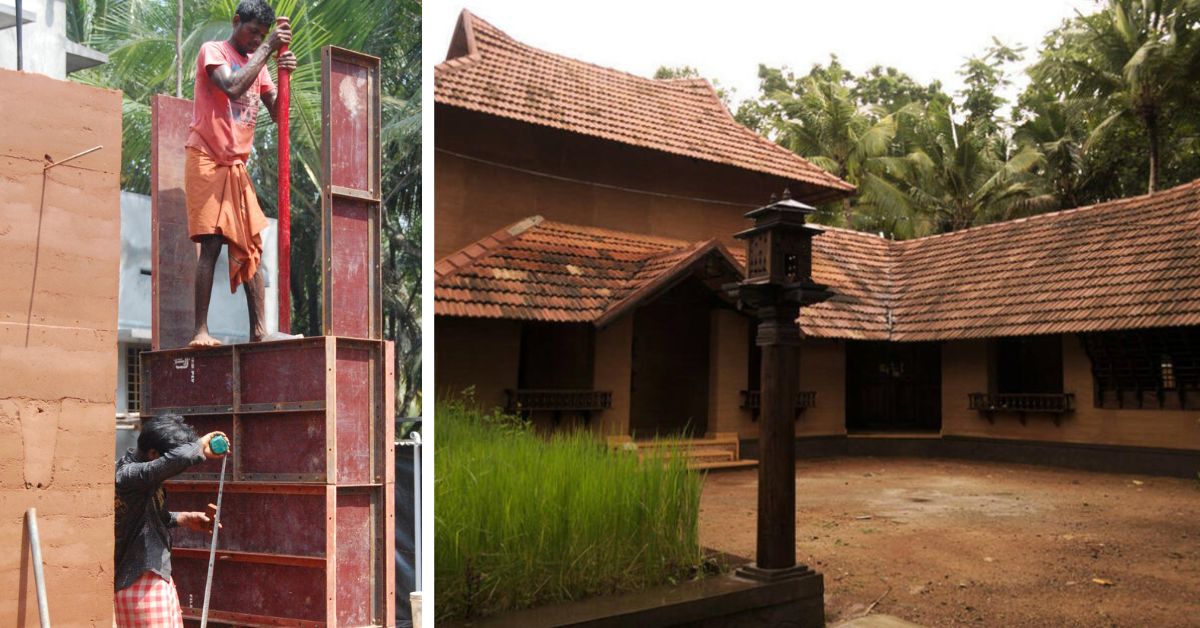 The residence of Dr Achutshankar in Karyavattom, Kerala is built out of rammed earth,