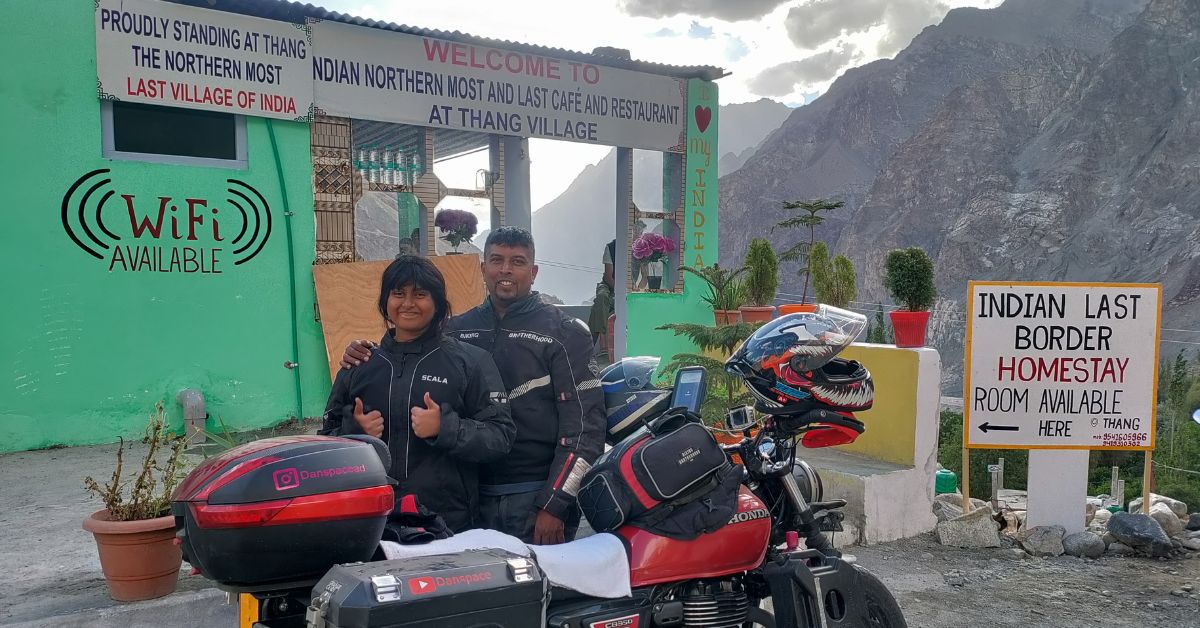 Ajay and Angelica drove from Kanyakumari to Thang in Ladakh in 2023 covering 7000 km