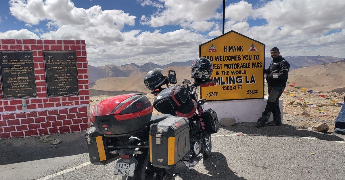 Ajay and his daughter Angelica rode from Chandigarh to Umling La in 2022