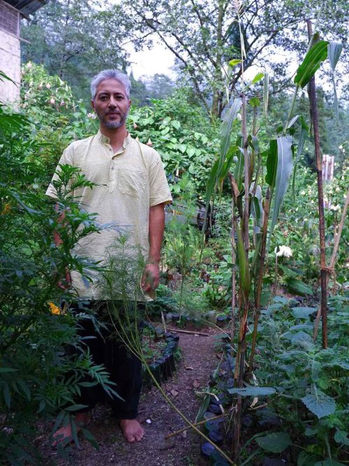 Utsow Pradhan poses for a picture in a garden in Tieedi.