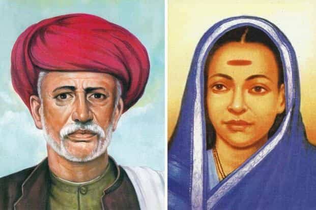 Jyotirao Phule (L) and Savitribai Phule established the first school for girls in India,