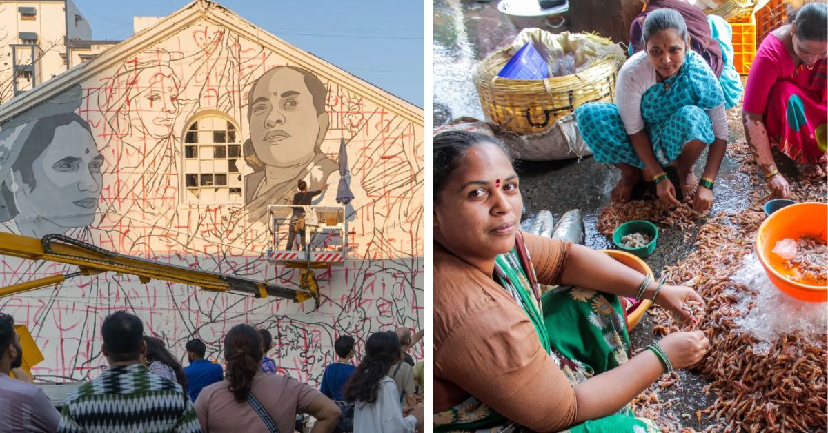 The mural was part of the Mumbai Urban Art Festival which spotlighted the working women of Sassoon Docks