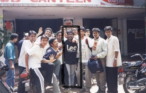 Manjunath with his college friends