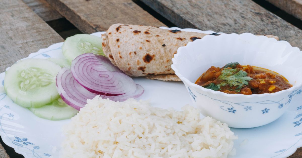 A plate at Vinyasa Earth, featuring local Rajasthani delicacies cooked using a wood fire stove