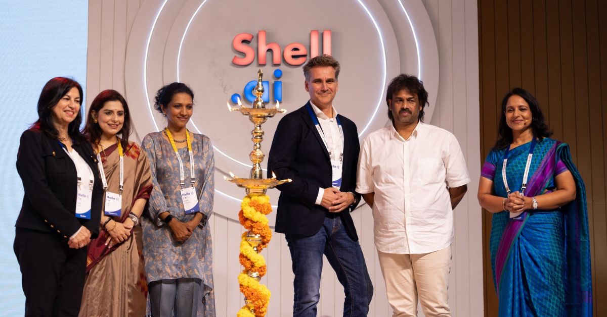 L-R: Selda Gunsel, CTO, EVP - Technology, Shell, Latika Taneja, Head of Corporate relations, Shell India, Pratibha Priyadarshini, VP – HR, Shell India, Robbert Van Rutten, EVP, IDT, CIO, Shell, Madhu Bangarappa. Minister for Primary & Secondary Education & Mansi Tripathy, Country Chair, Shell India

