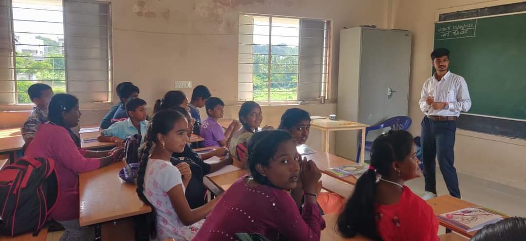 Pavan teaching students at the school