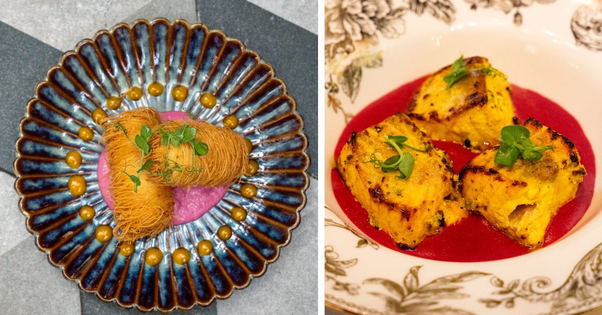 The 'Yoghurt Kebabs' (L) and the 'Kokum Salmon' (R) showcase how indigenous ingredients come through excellently in fusion recipes 