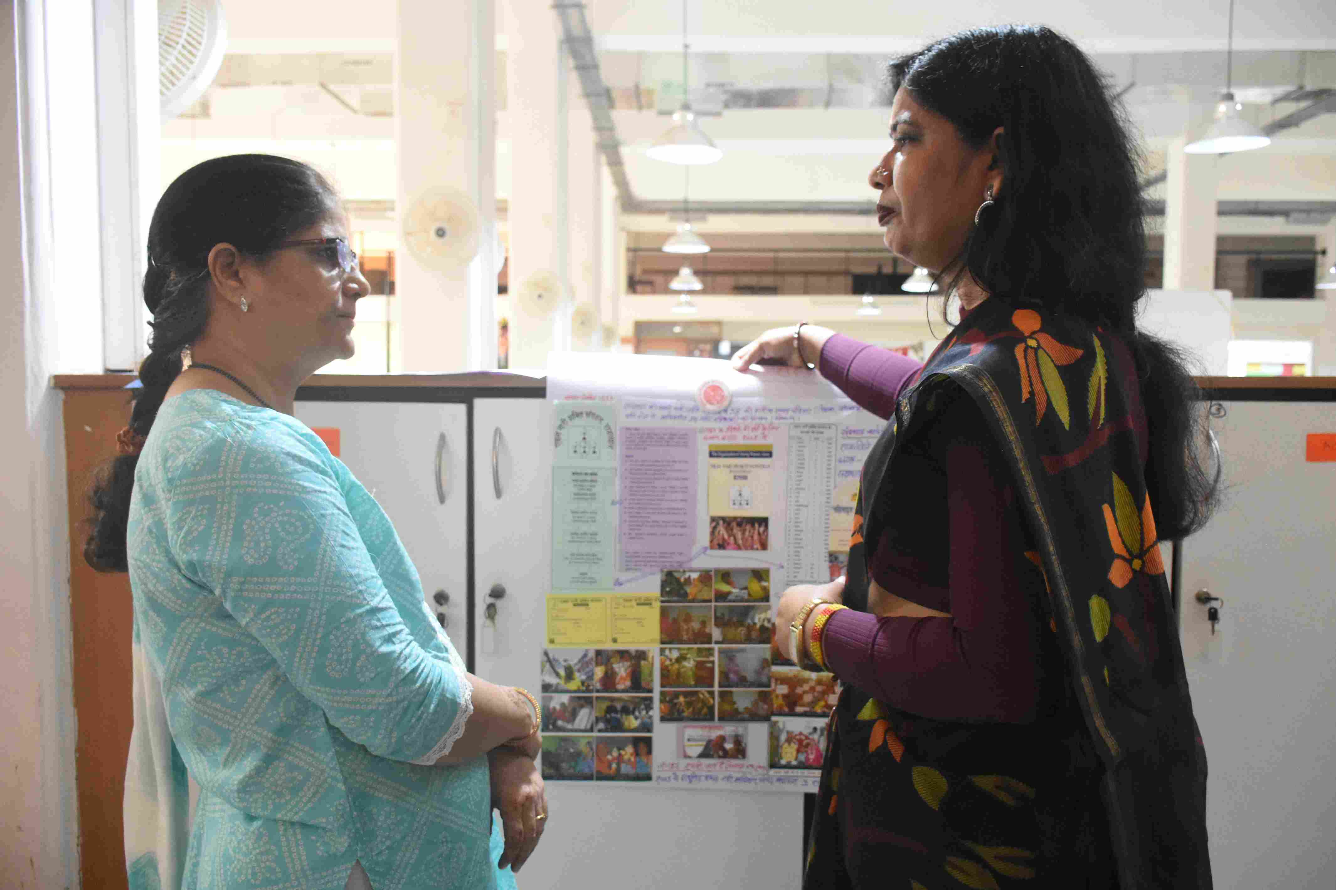 Women leaders engaging in conversation at Rebuild’s Partner Workshop in Mumbai