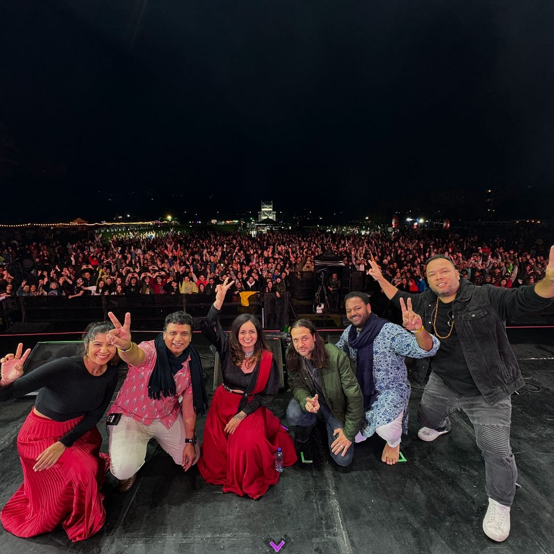 Varijashree at the Jazz al Parque Festival in Bogotá, Colombia, along with other musicians.