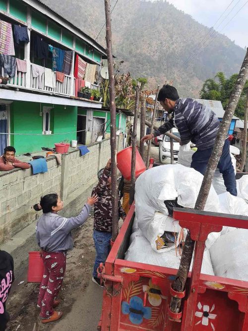 Community members working together to keep Sangti clean