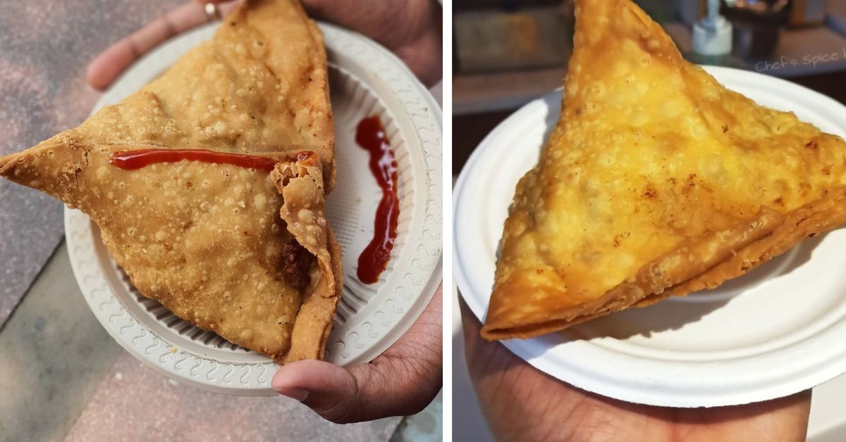 The samosas at The Embassy Restaurant in Connaught Place, Delhi are said to be some of the biggest versions in the city