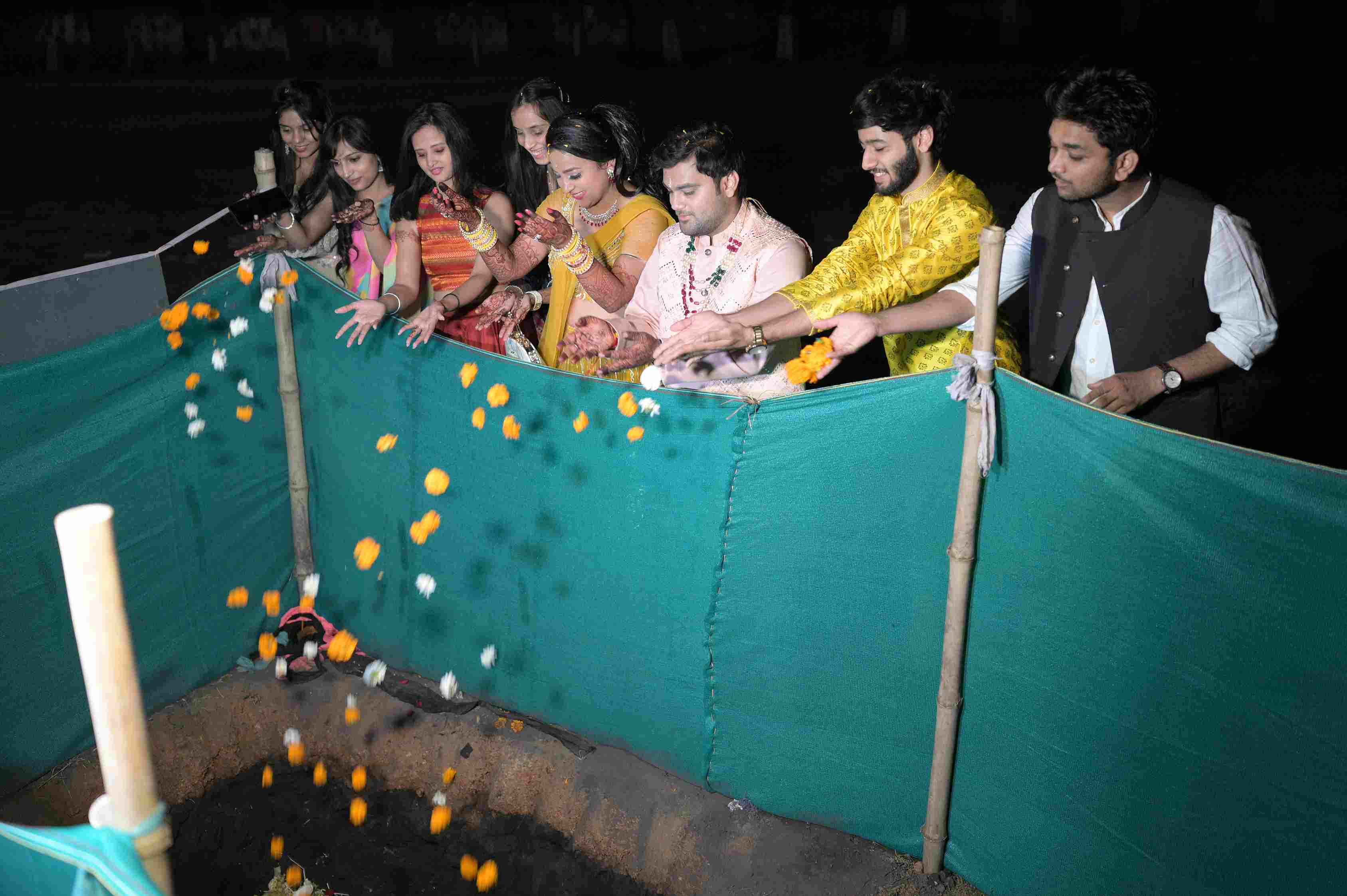 The weddings organised by Ashwin and Nupur feature waste-composting pits