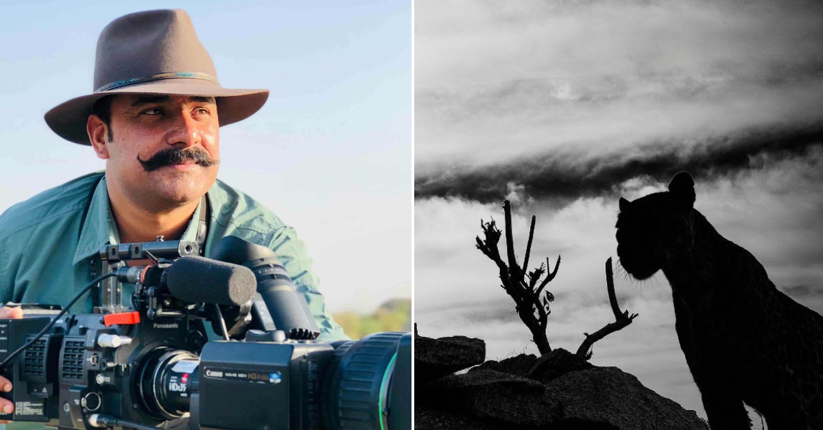 Shatrunjay Pratap Singh sets up his camera to capture a leopard in Rajasthan’s Jawai region.