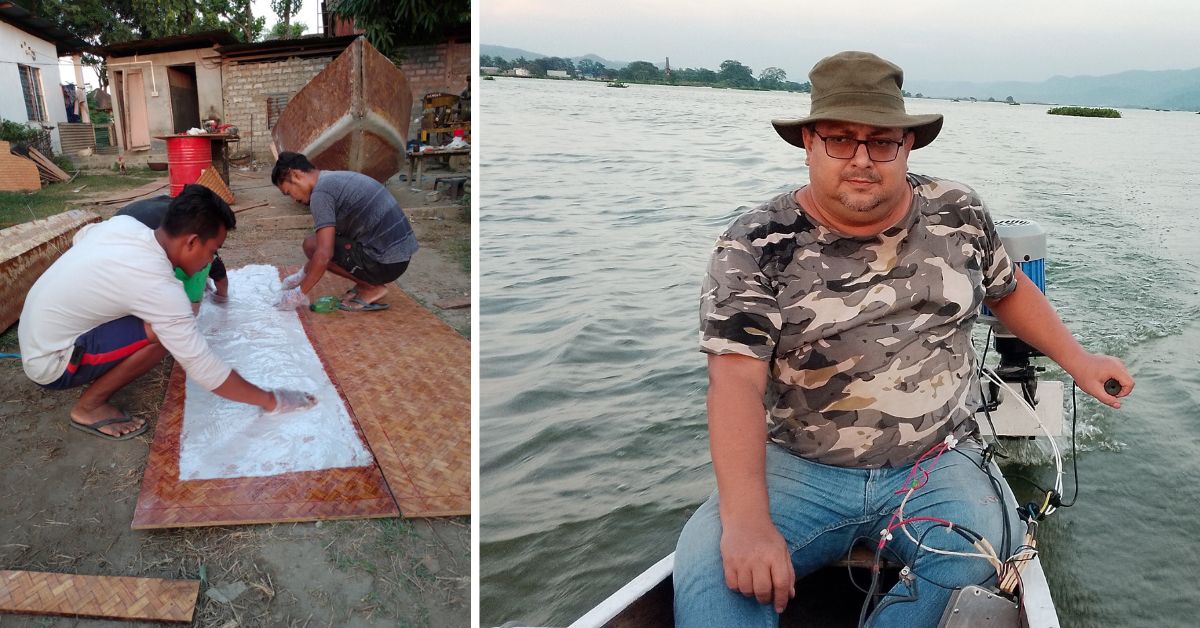 A glimpse into the boat-making process (L), Ravi J Deka (R)