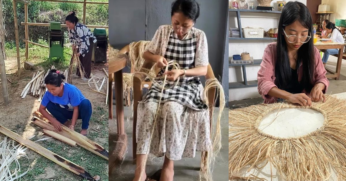 Trained artisans across Nagaland and other Northeast Indian states create handmade items from banana fibre.