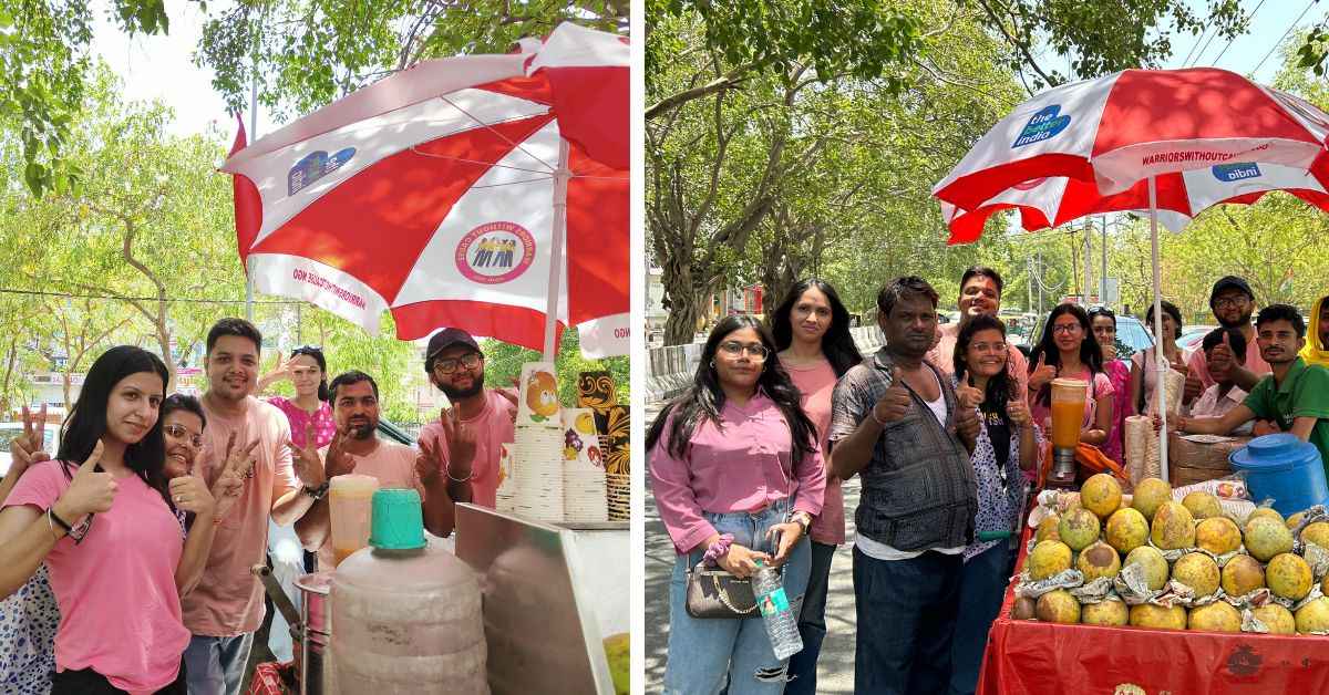 The umbrellas distributed helped vendors who otherwise battle the scorching heat to continue their businesses, 