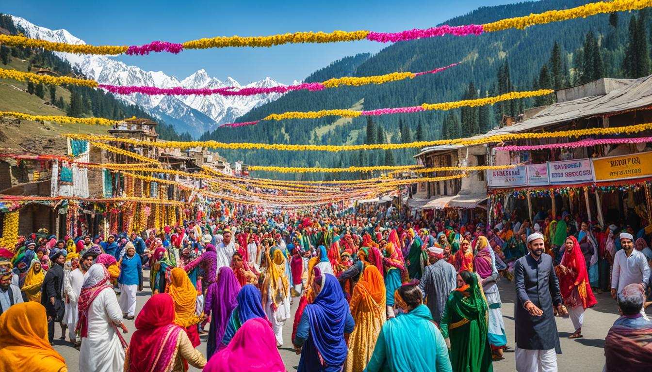 Kashmiri population, dressed and prepared to celebrate their version of Lohri.