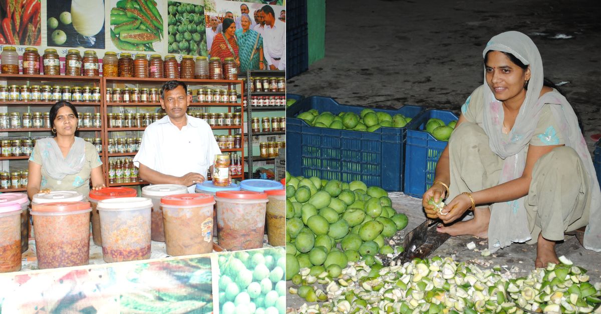 Krishna Yadav making pickles