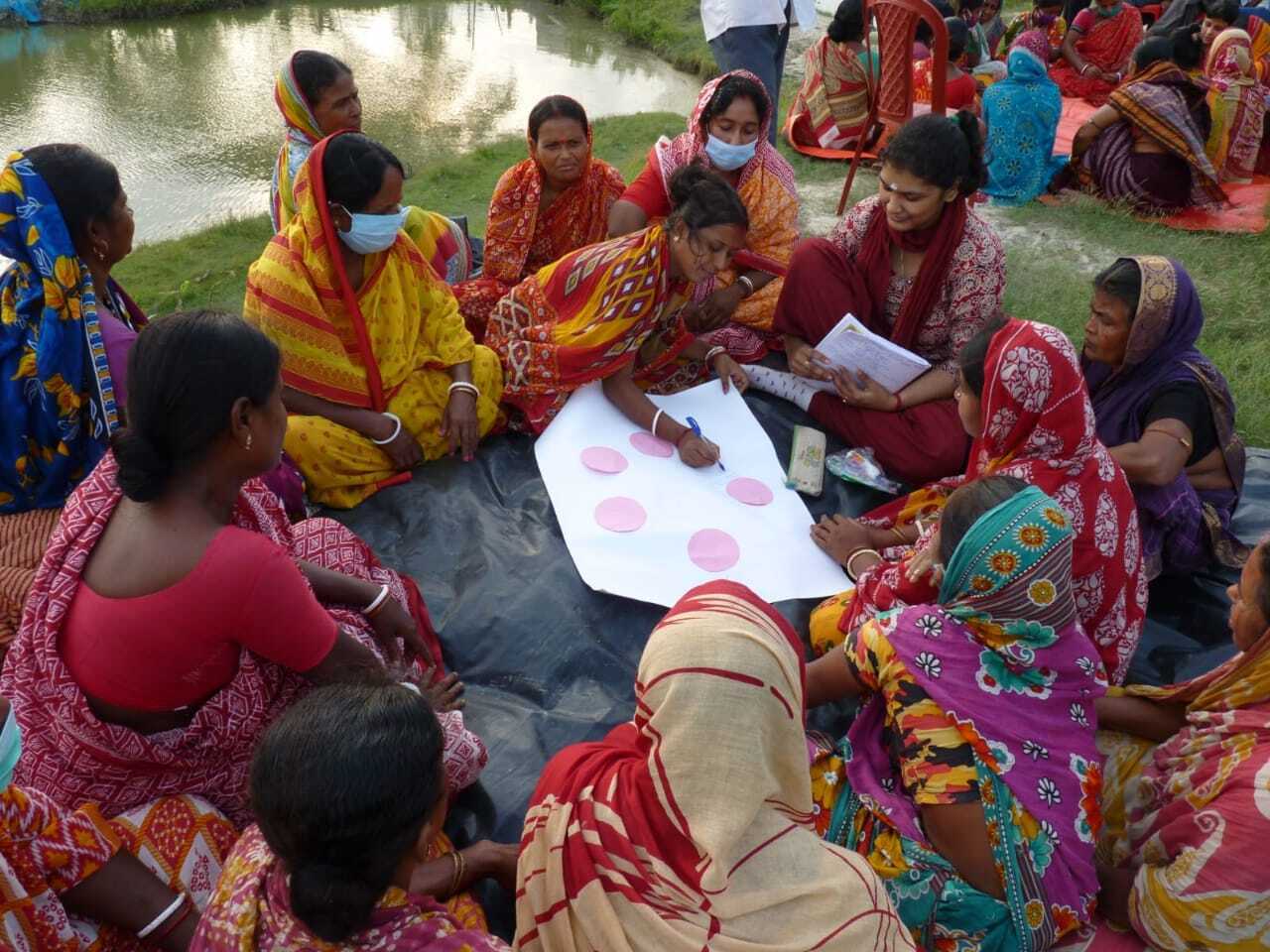 Hands-on workshop conducted for the women regarding menstrual health management.