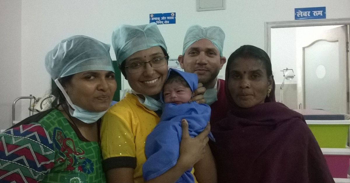 Dr Taru Jindal (centre) with her team from the Labour Room at the Masarhi health centre in Patna 