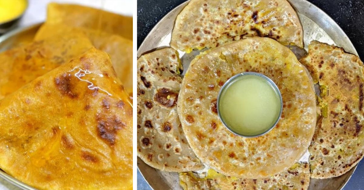 Puran poli is a sweet flatbread that is stuffed with moong dal and jaggery,