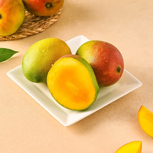 The Sindhura mango grows in the tropical climates of Southern India