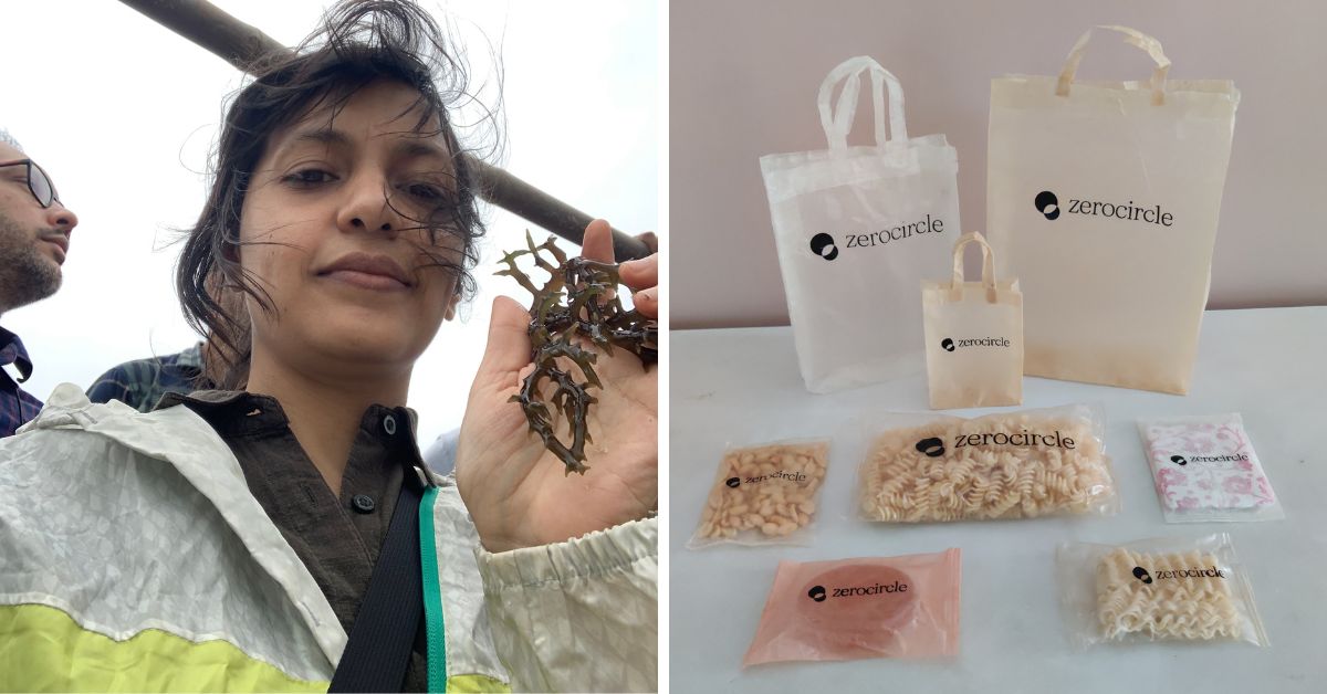 Neha and her seaweed packaging