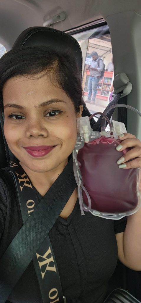 Parameswari with her units of blood