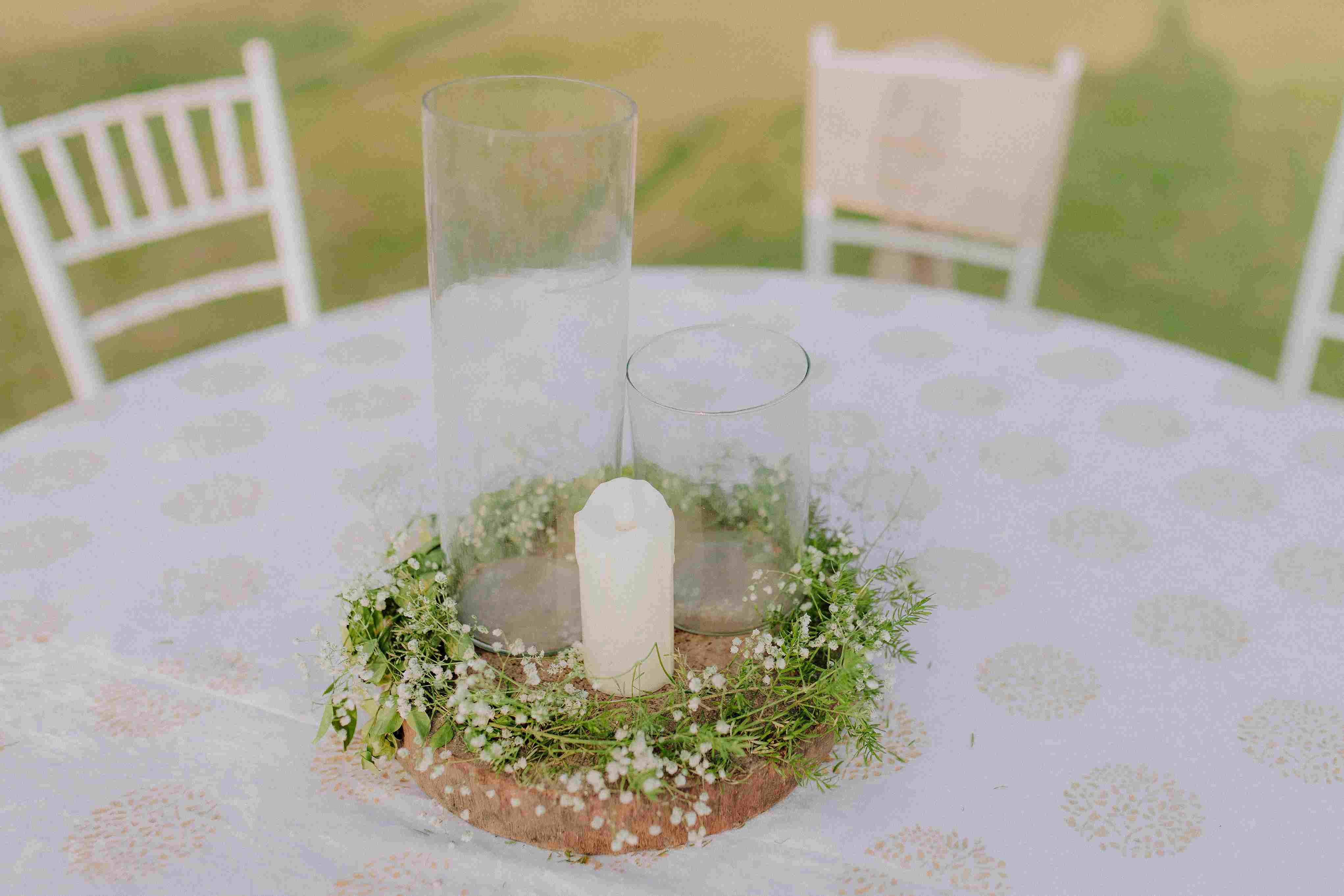 The couple didn't need excessive decoration because nature provided the most beautiful backdrop