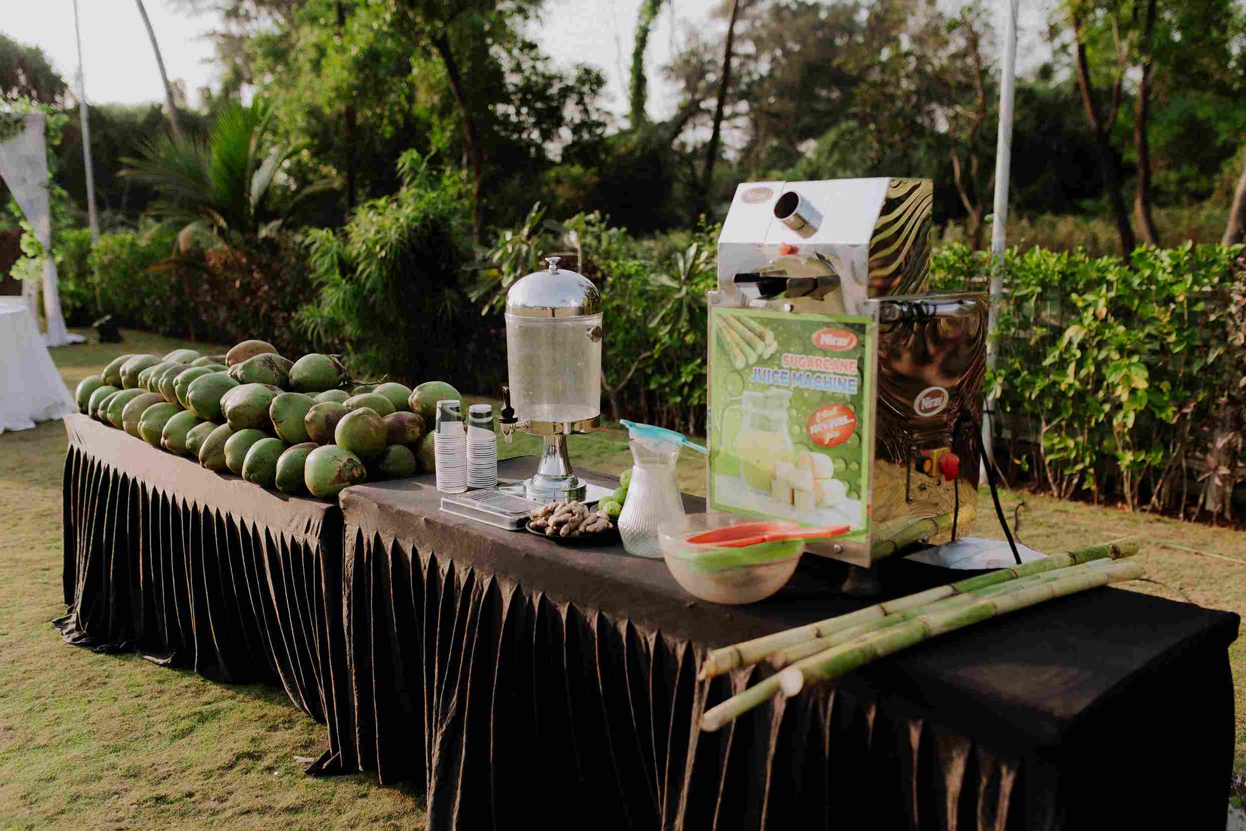 The water stations with large 20-litre cans of water helped to replace the plastic bottles