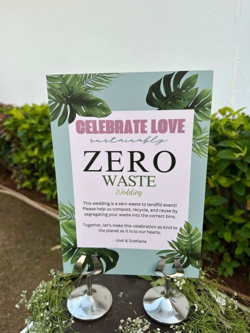 The couple made sure that none of the waste generated at their wedding reached the landfill